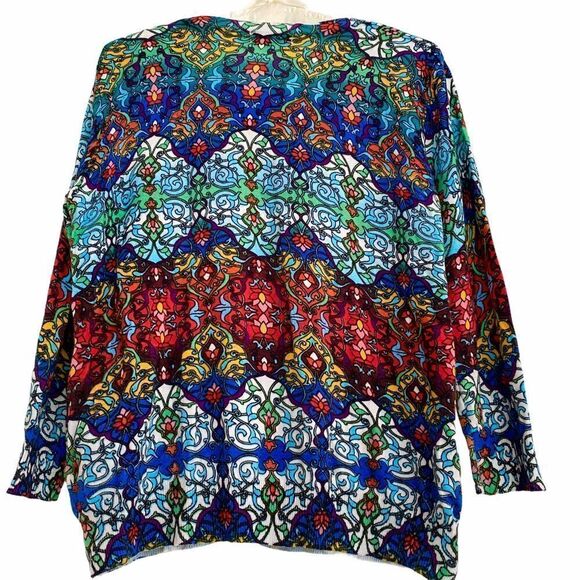 Joseph A. Colorful Vintage Style Pattern Cardigan - Picture 7 of 7